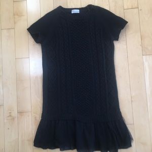 Valentino Red Short Sleeve Ruffled Sweater Dress